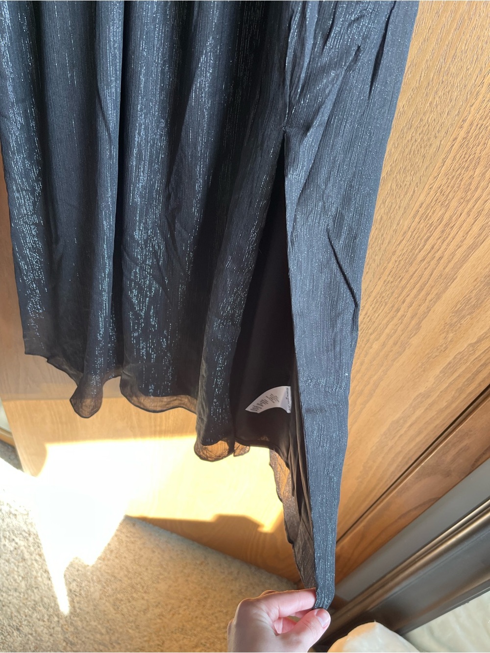 Francesca's Shimmer Ruffle Detail Dress - Picture 4 of 5